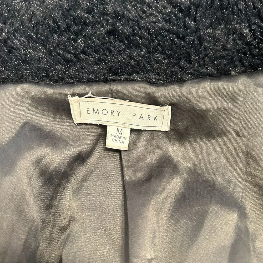 EMORY PARK Zip Up Soft Teddy Furry Bomber coat   Jacket - Picture 6 of 6